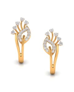 Glittering Flower Stud Diamond Earrings