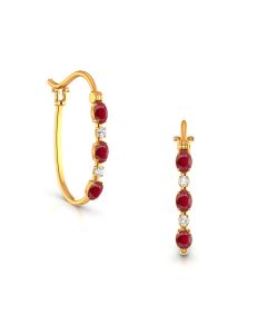 Rubies & Diamond Hoop Earrings