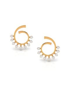 Twinkling spiral diamond studs