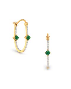 Twin emerald hoop Earrings