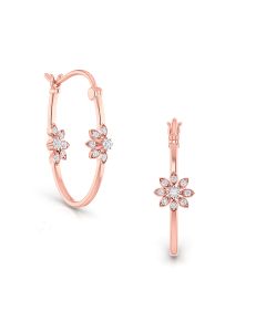 Glossy floral hoop earrings