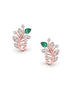 Emerald Petal Floral Studs