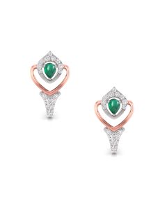 Twinkling Emeralds Diamond Stud Earrings
