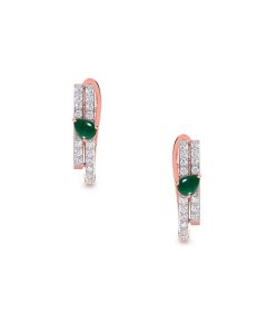 Glistening Emeralds Diamond Earrings
