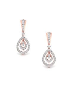 Glittering Teardrop Statement Diamond Hoops