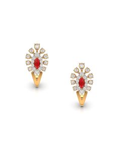 Ruby charm diamond studs