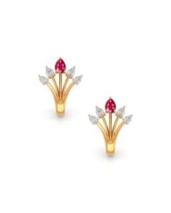 Shimmering buds diamond studs