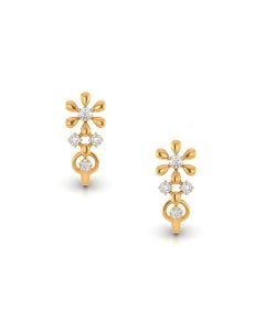 Floral charm diamond studs