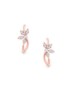 Glittering flower diamond studs