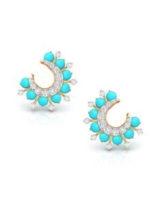 Turquoise Bloom Diamond Earrings