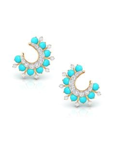 Turquoise Bloom Diamond Earrings