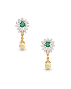 Sparkling Emerald Droplet Earrings