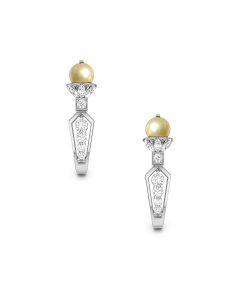 Glimmering Pearl Drop Diamond Earrings