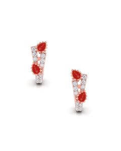 Ruby charm diamond earrings