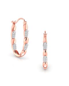 Artistic Alternate Diamond Hoop Earrings