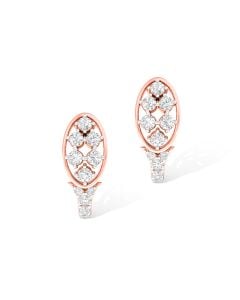 Shining Rose Gold Diamond Stud Earrings