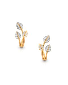 Alluring Leaves Diamond Hoop Earrings