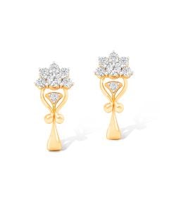 Spectacular Gold Toned Diamond Earrings