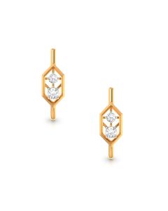 Twin Diamond Broach Hoop Earrings