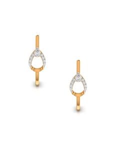 Charming Teardrop Diamond Hoop Earrings