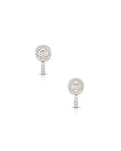 Circular Diamond Drop Earrings with Graceful Design