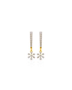 Linear Drop Diamond Studs with Starburst Charm Finish
