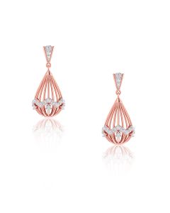 Unique Meshy Teardrop Diamond Danglers