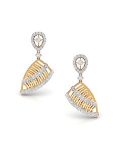 Enticing Unique Gold Drop Diamond Earrings