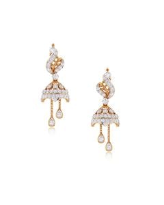 Twin Droplet Diamond Jhumka Earrings