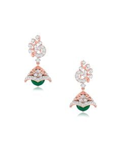 Alluring Rose Gold Pearl Diamond Jhumka