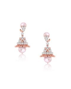 Awesome Rose Gold Diamond Jhumkas