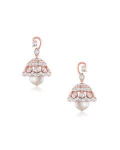 Charming Rose Gold Diamond Earrings