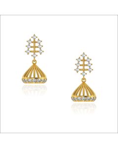 Stunning Diamond Gold Jhumkis