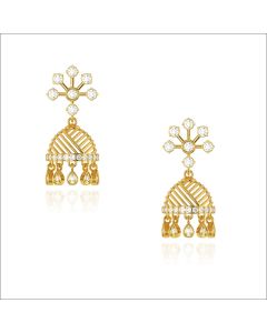 Mesmerising Gold Diamond Jhumkis