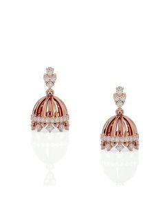 Sparkling Diamond Rose Gold Jhumkis