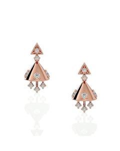 Distinctive Rose Gold Diamond Jhumkas