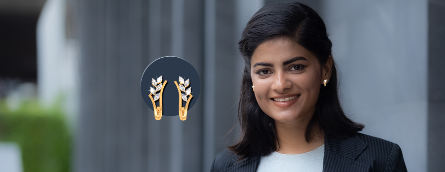 Minimalist small diamond earrings that elevate office outfits